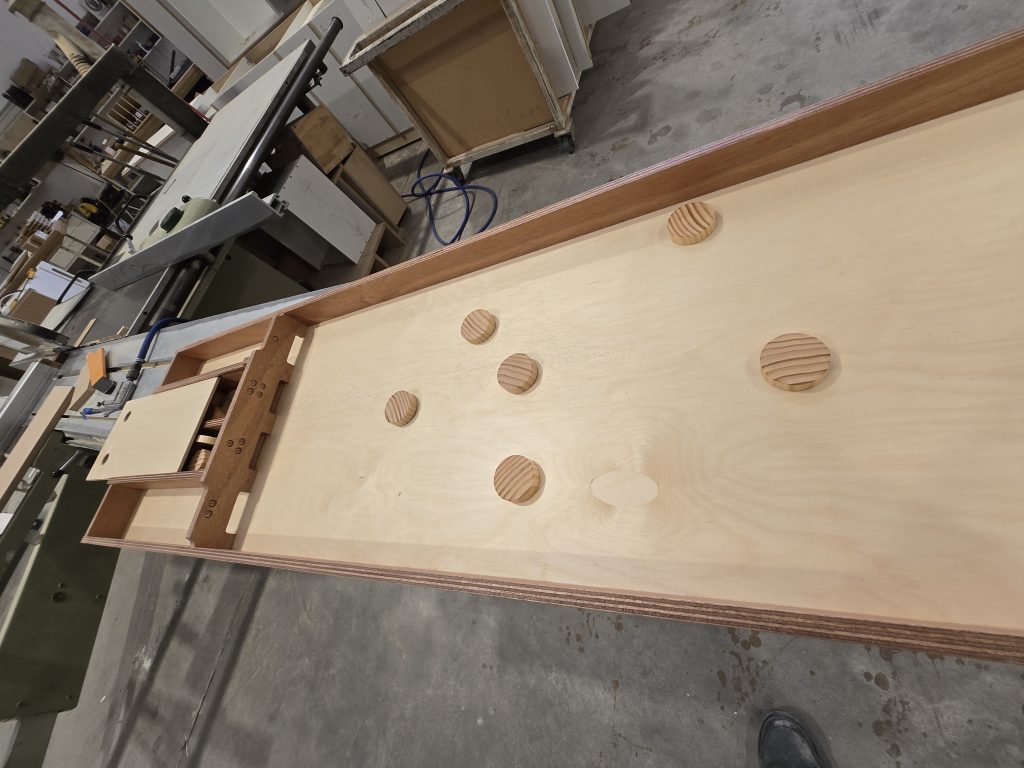 Handcrafted Dutch shuffleboard game made from timber by Newton Gordge Joinery.